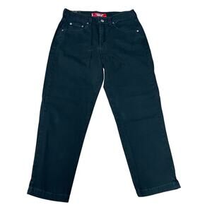 Levis Classic Slim Fit Stretch Dark Black Cropped Mom Jeans Size 8 Misses